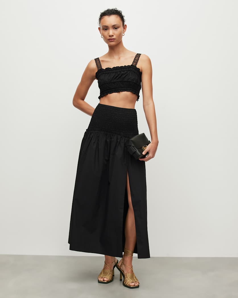 Alex Smock Embroidery Super Cropped Top