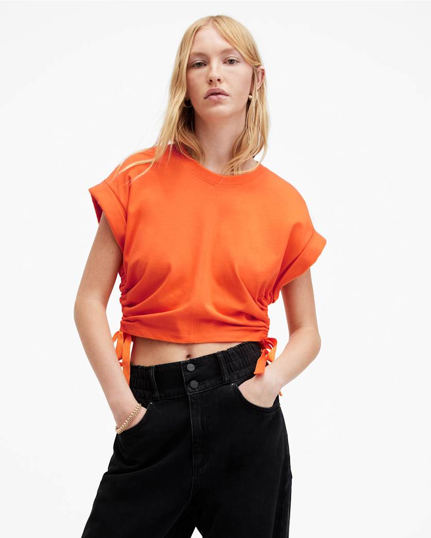 Mira Cropped Side Drawcord T-Shirt