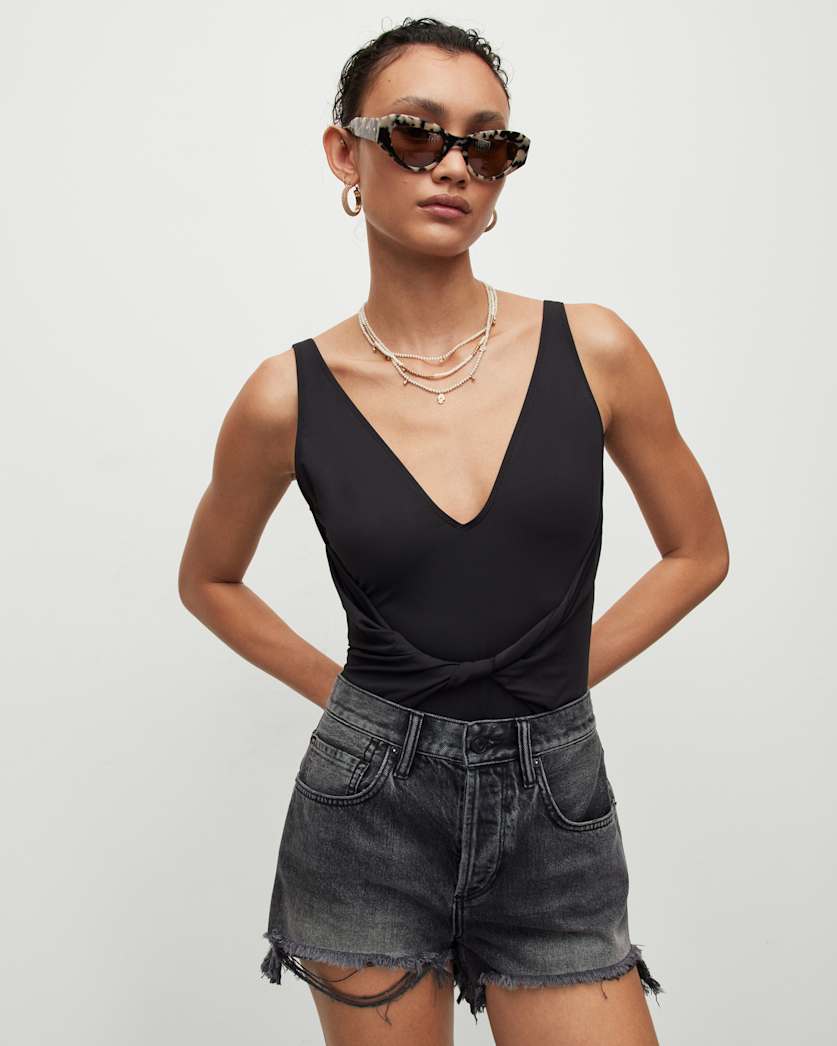 Georgia V-Neck Twisted Waist Swimsuit