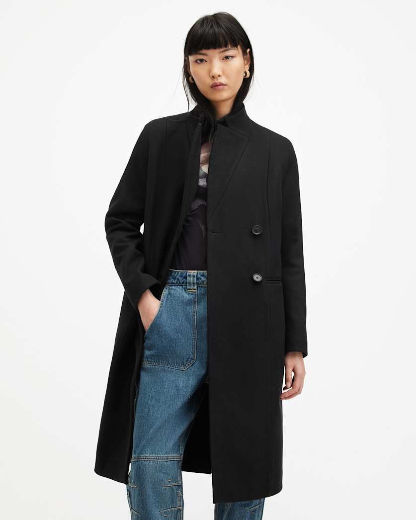 Sidney Wool Cashmere Blend Tailored Coat