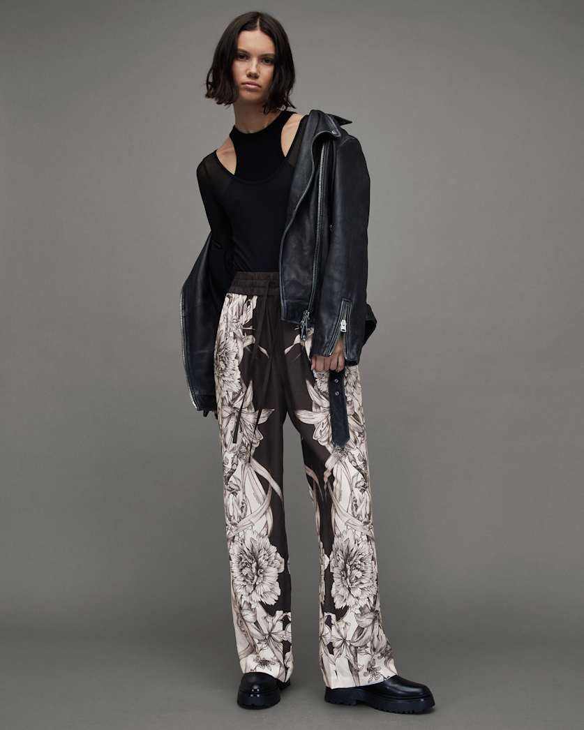 Tyler Silk Blend Pattie Floral Trousers