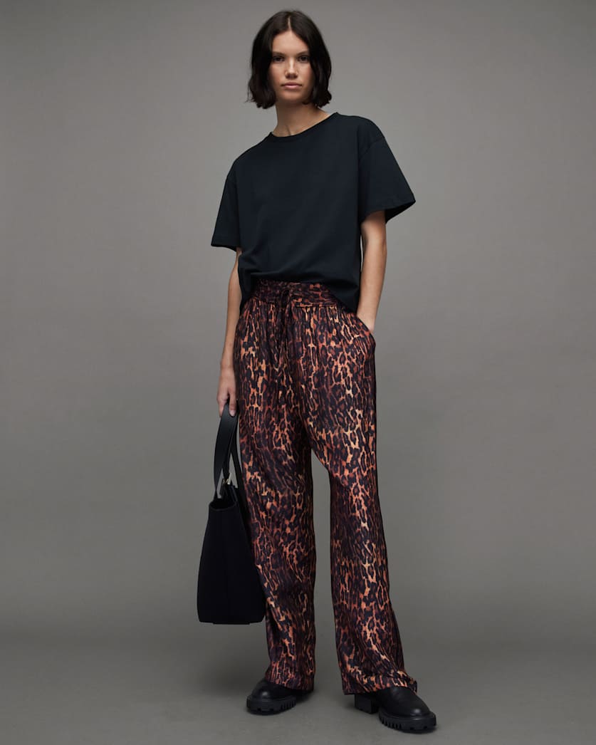 Tyler Silk Blend Leopard Anita Trousers