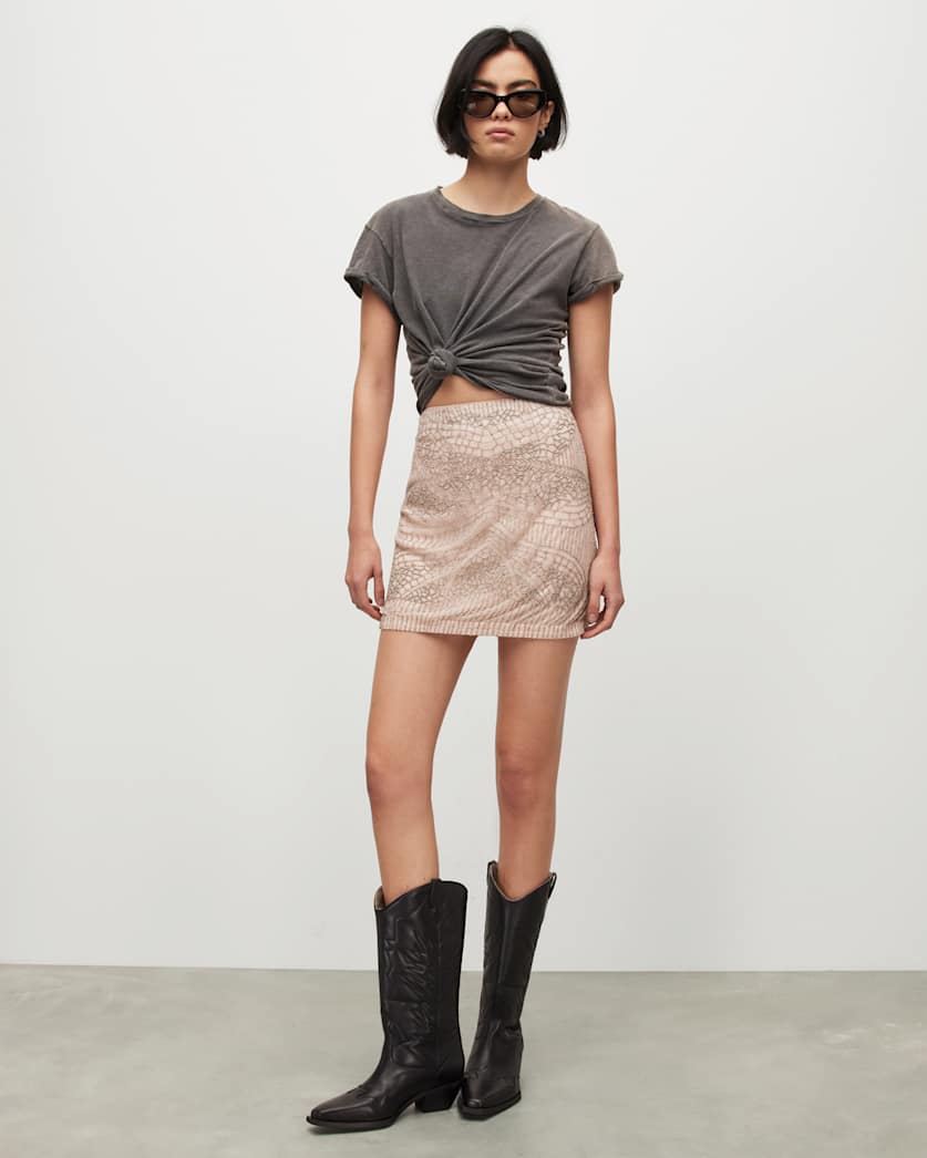 Brielle Embellished Straight Mini Skirt
