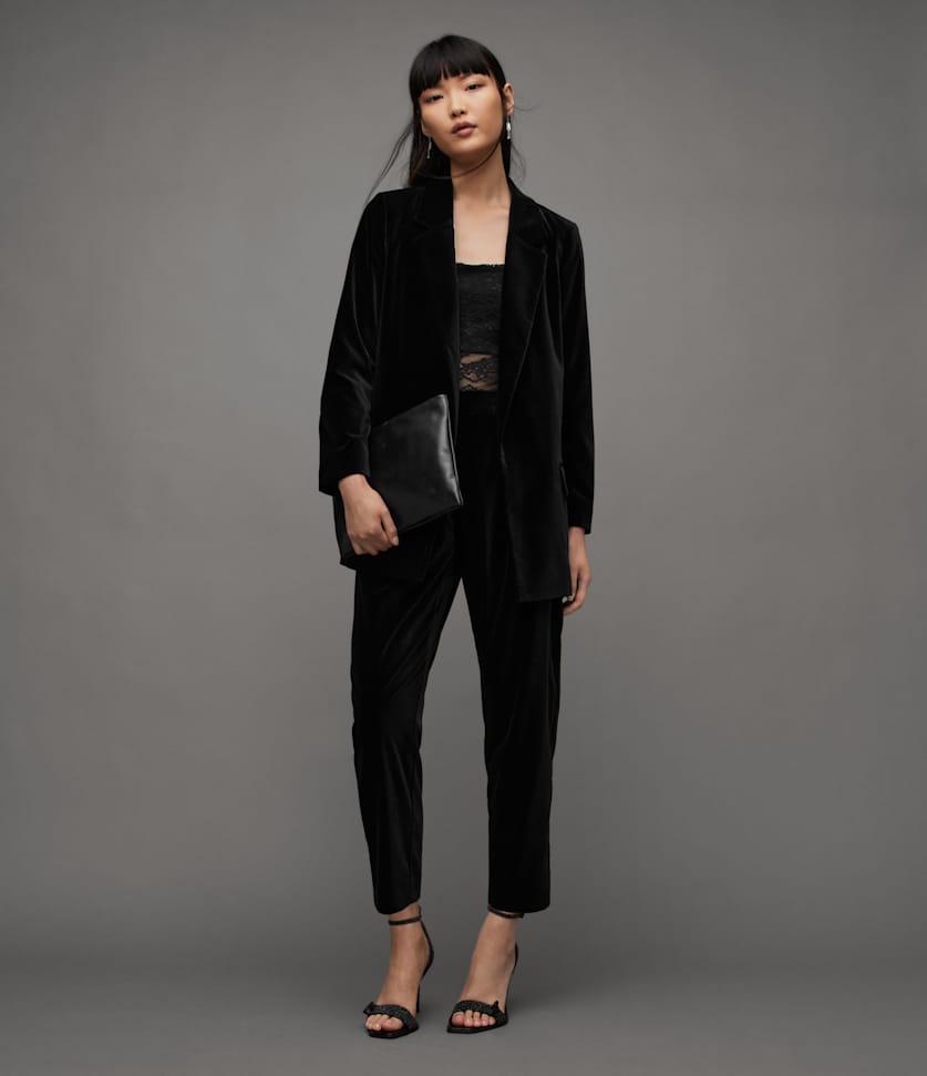 Aleida Velvet Open Front Suit  large