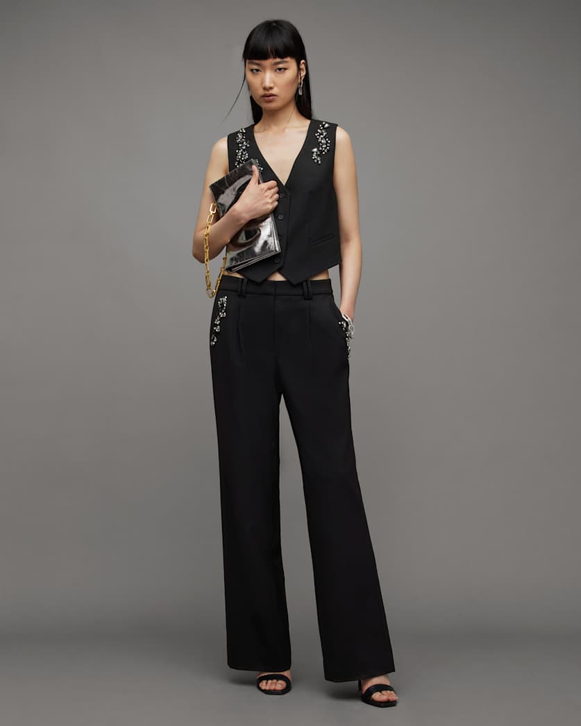Atlas Bead Embellished Trousers