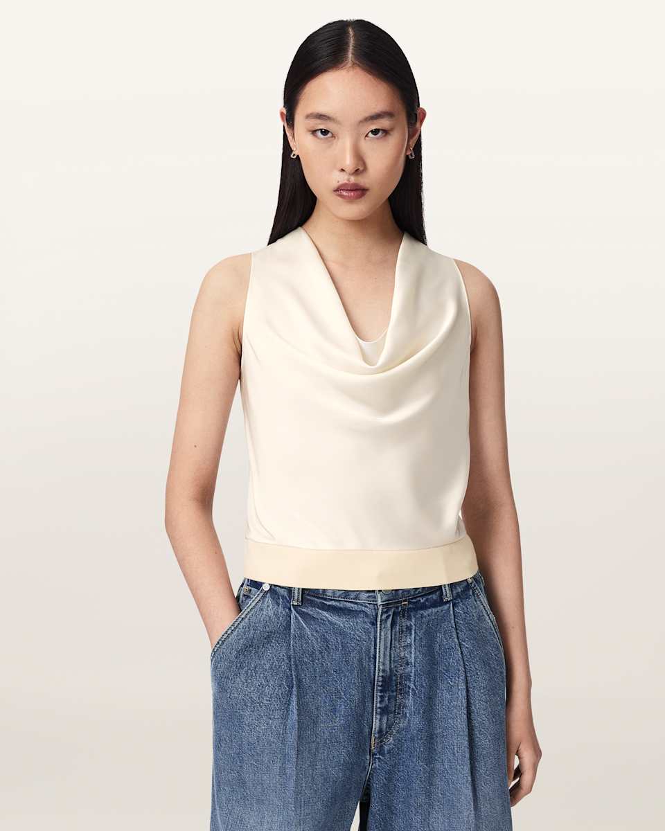Zoey Sleeveless Cowl Neck Tank Top