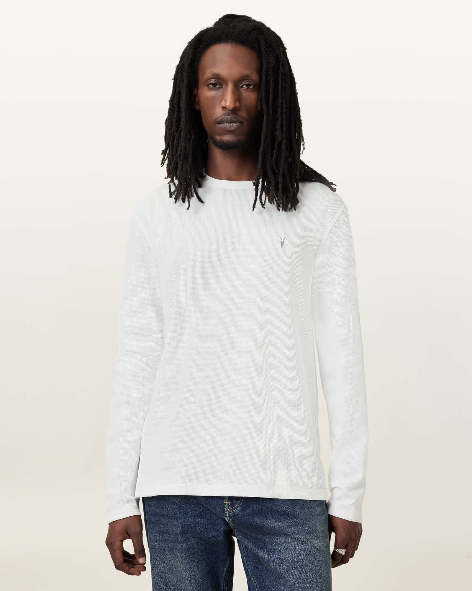 Ellis Waffle Texture Long Sleeve Crew