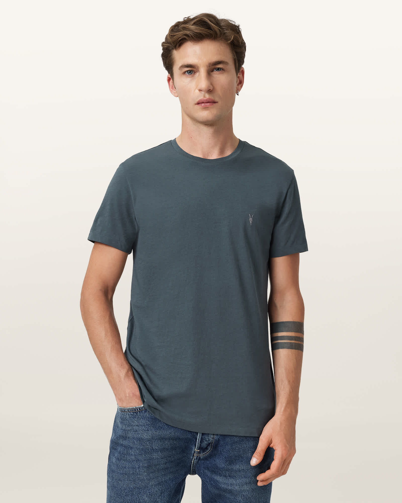 Tonic Crew Neck Slim Ramskull T-Shirt