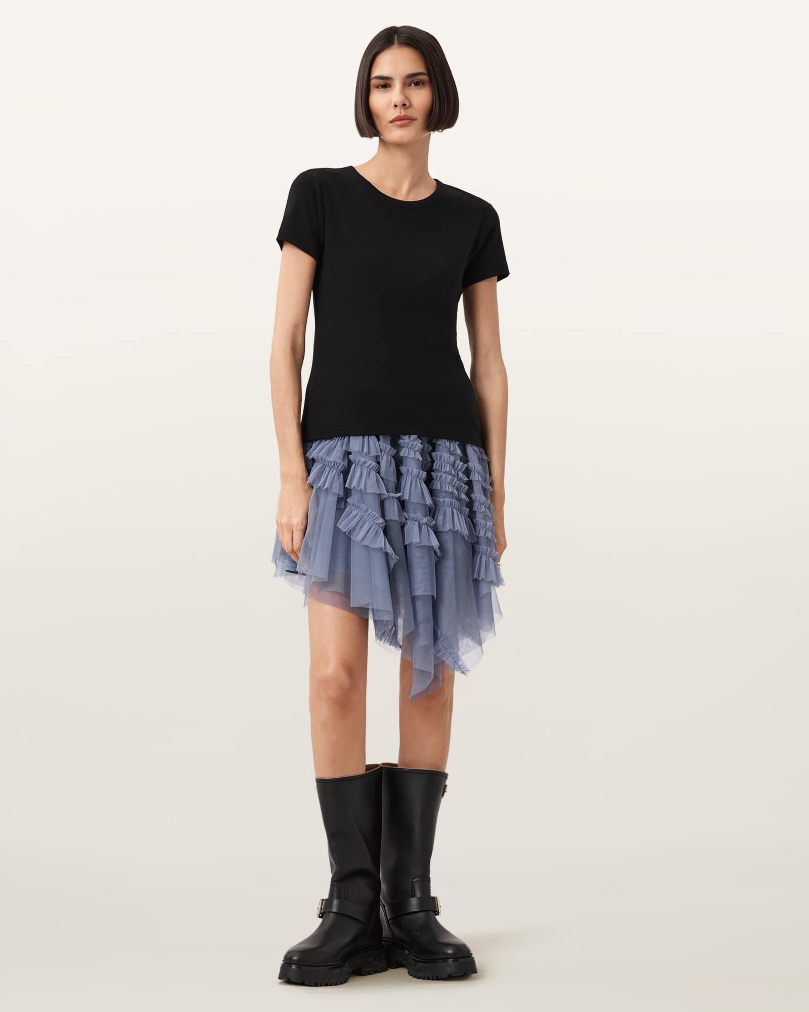 Jayde Ruffled Tulle Mini Skirt