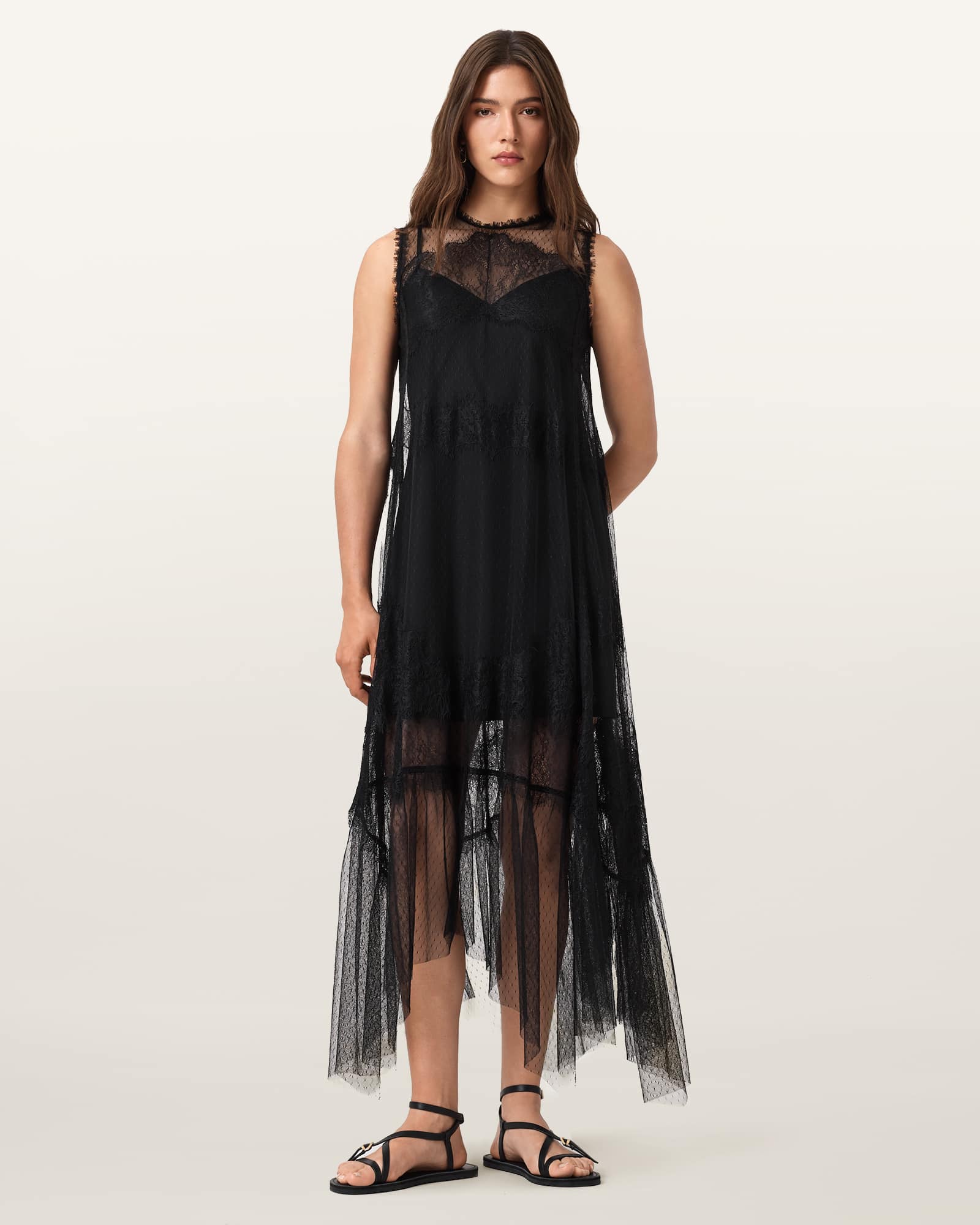 Clara Lace Trim Midi Dress