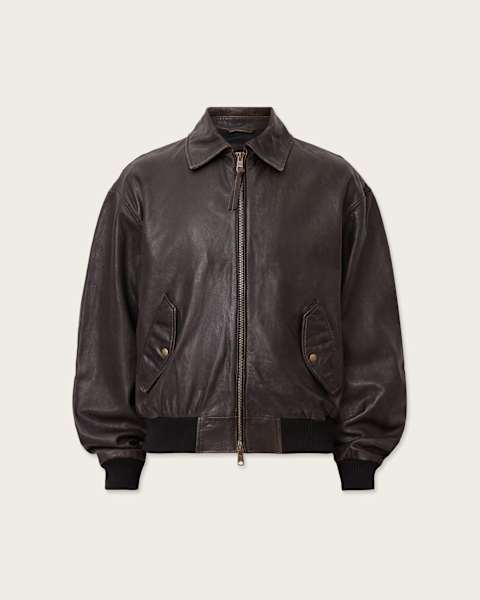 Marco Oversized Leather Bomber Jacket