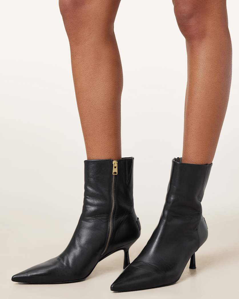 Vivian Pointed Toe Leather Boots