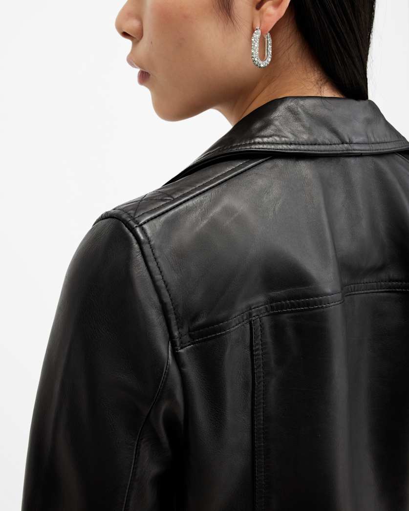 Dalby Slim Fit Leather Biker Jacket