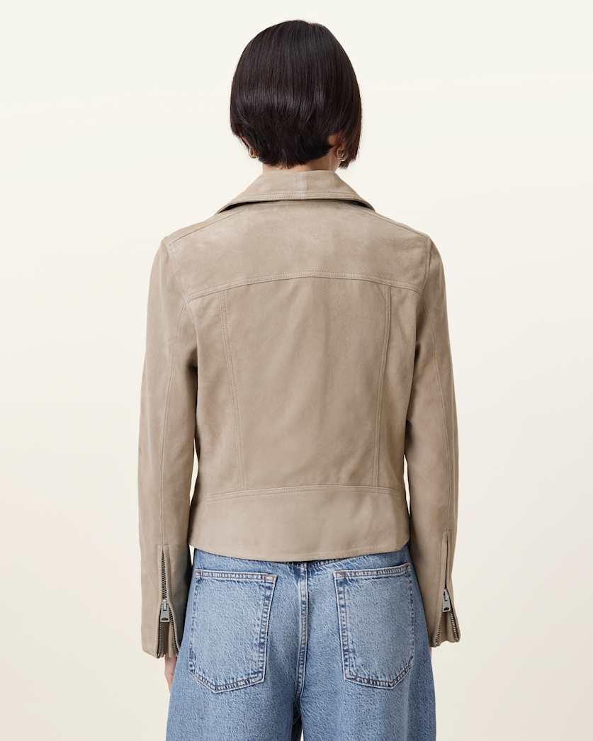 Dalby Slim Fit Suede Biker Jacket