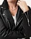 Milo Asymmetric Zip Leather Biker Jacket