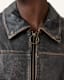 Alkan Zip Up Two Tone Leather Jacket