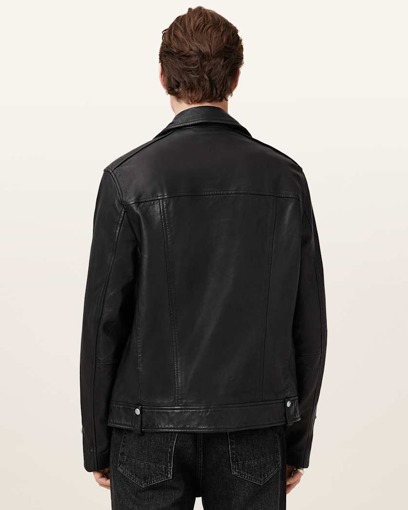 Milo Asymmetric Zip Leather Biker Jacket