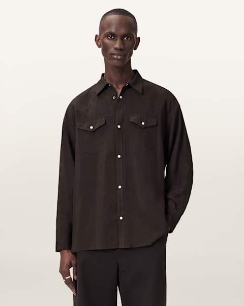 Chemise Homme AllSaints Manches Longues - Taille S - Bleu - Occasion En état Impeccable