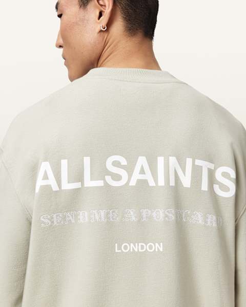Sweat Oversize Homme Allsaints Helix Crew - Vintage Blanc/beige - Taille XS