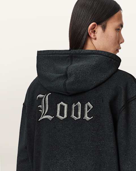 Sweat à Capuche Intégral Zippé Femme AllSaints – Gris – Taille XS – Coton