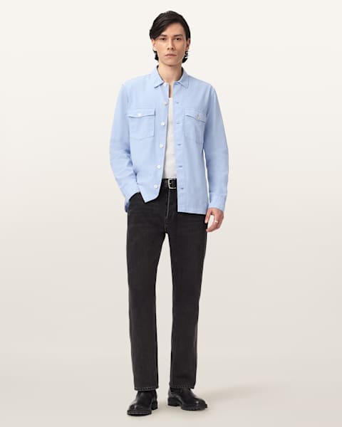 Chemise Manches Longues AllSaints Pour Homme - Taille S Bleue - Occasion Impeccable