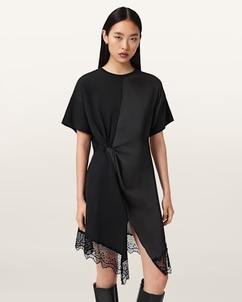 T-Shirt Dresses | Black & White T-Shirt Dresses for Women | ALLSAINTS US