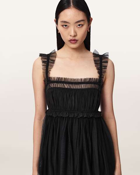 black and white skirts and dresses Black Sleeveless Sequin Sparkle Velvet Short Dress main image 0