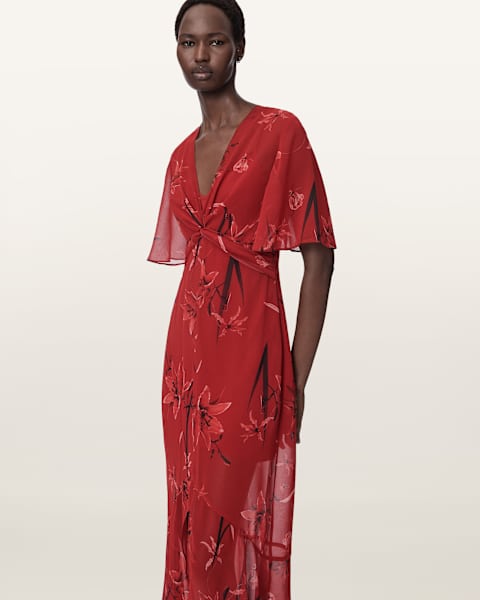 sa formal dresses Off The Shoulder Split Satin Dress With Pockets main image 0