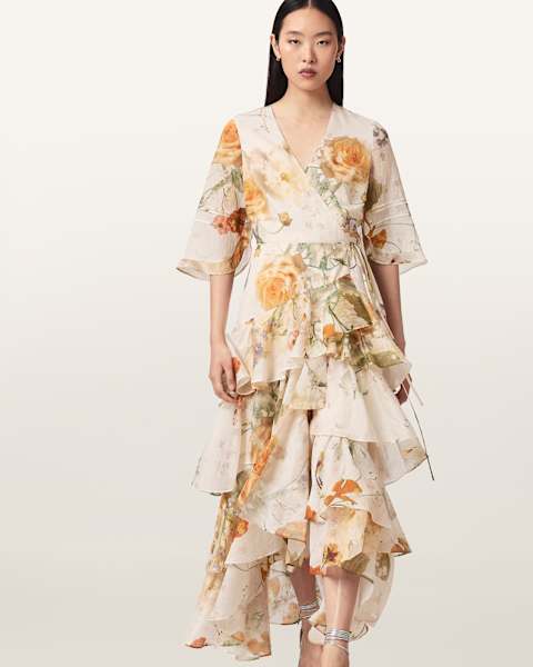 Camellia Floral Wrap Maxi Dress