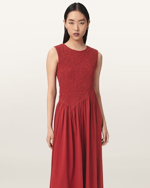 Luna Crinkle Cotton Midi Dress