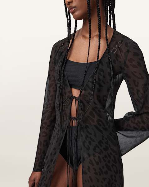 Zalia Monochromatic Animal Print Maxi Dress