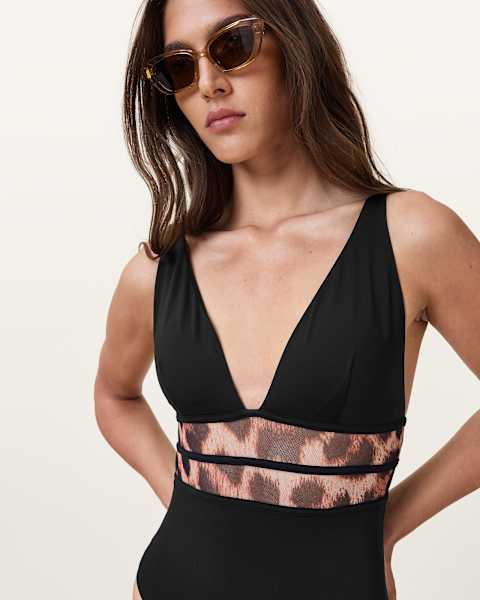 Image for Xalia Mesh Leopard Print Swimsuit