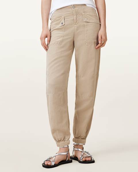 Image for Val High-Rise Cargo Linen Blend Trousers