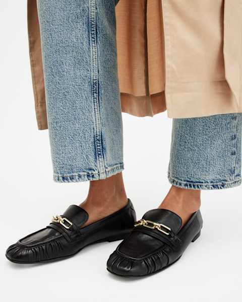 Image for Sapphire Leather Chain Loafer Shoes