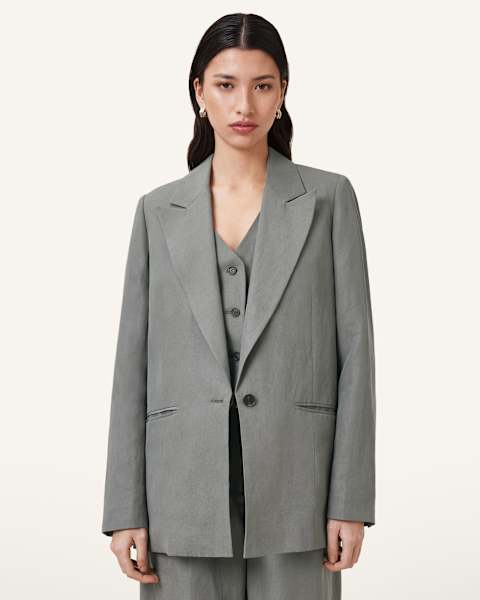 Image for Averie Tencel Relaxed Fit Linen Blend Blazer