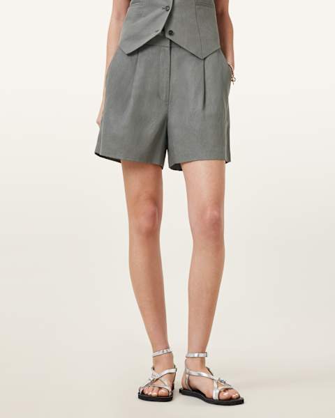 Image for Averie Tencel Relaxed Fit Linen Blend Shorts