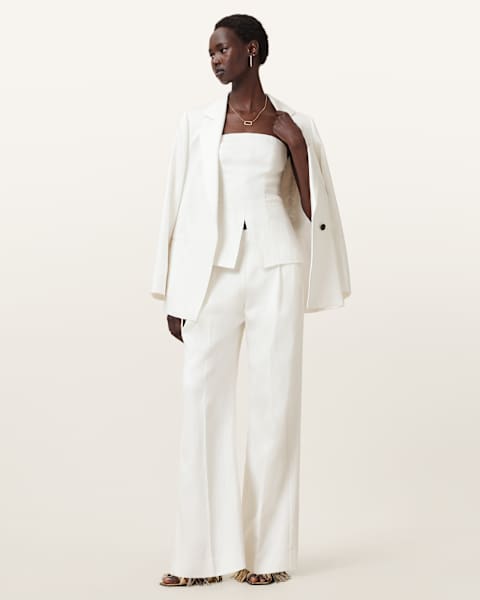 Image for Bonnie Double-Breasted Linen Blend Blazer