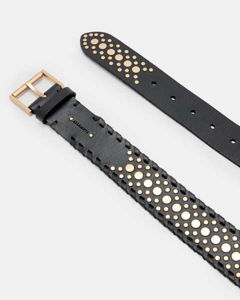 Image for Lonnie Studded Woven Leather Belt