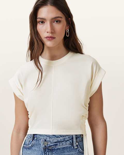 Image for Mira Cropped Satin Drawcord T-Shirt