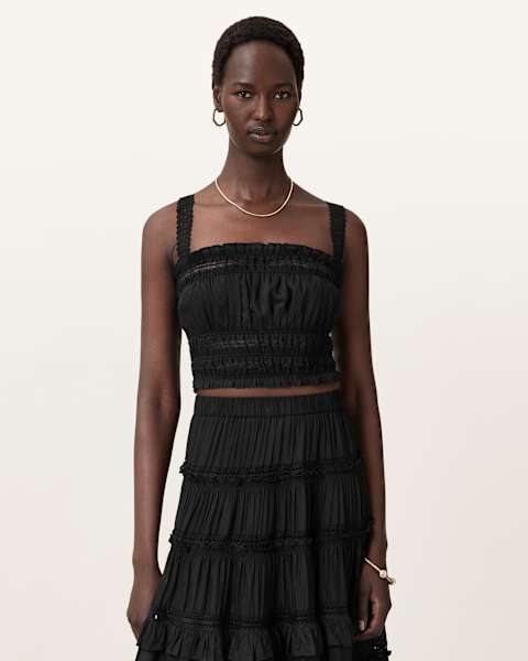 Image for Talia Lace Cropped Top
