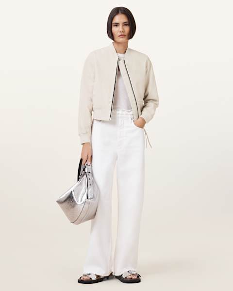 Image for Orten Leather Bomber Jacket