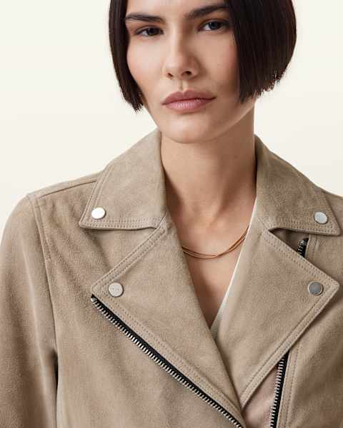 Image for Dalby Slim Fit Suede Biker Jacket
