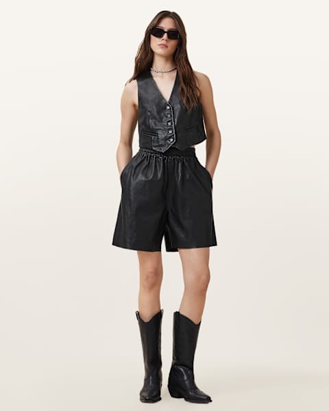 Image for Arla Lea Leather Waistcoat