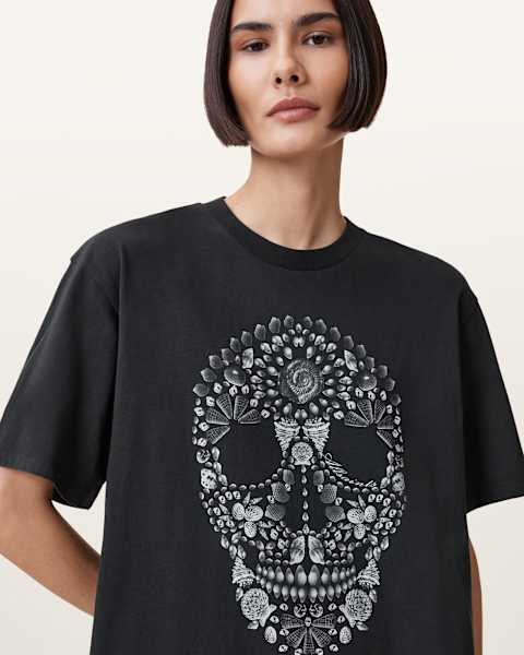 Image for Shkull Boyfriend Graphic Cotton T-Shirt