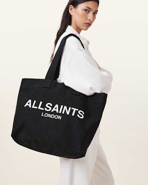 Mens Tote Bag Large Tierra Tote Bag Taupe/Jet All Saints Tote Bag