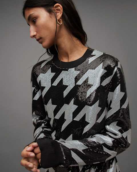 Image for Juela Toni Sequin Check Mini Dress