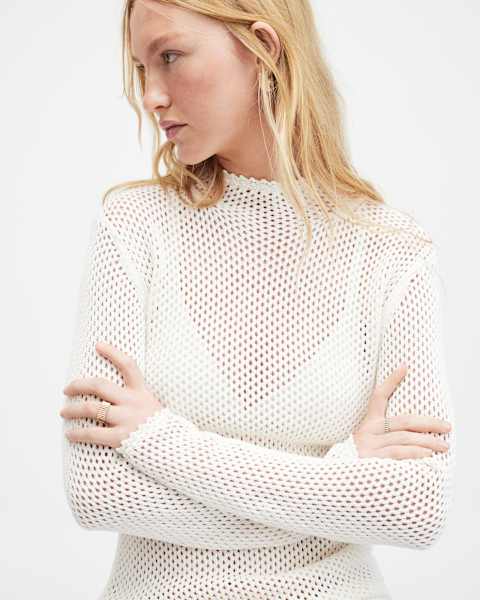 Image for Avril Roll Neck Open Stitch Jumper