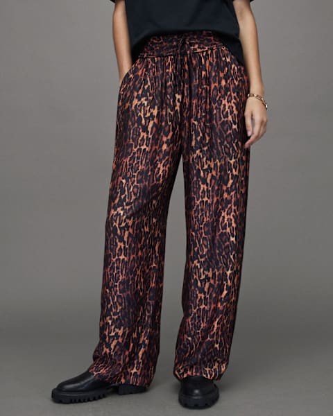 Image for Tyler Silk Blend Leopard Anita Trousers