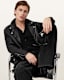 Milo Asymmetric Zip Leather Biker Jacket
