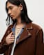 Milo Asymmetric Zip Suede Biker Jacket